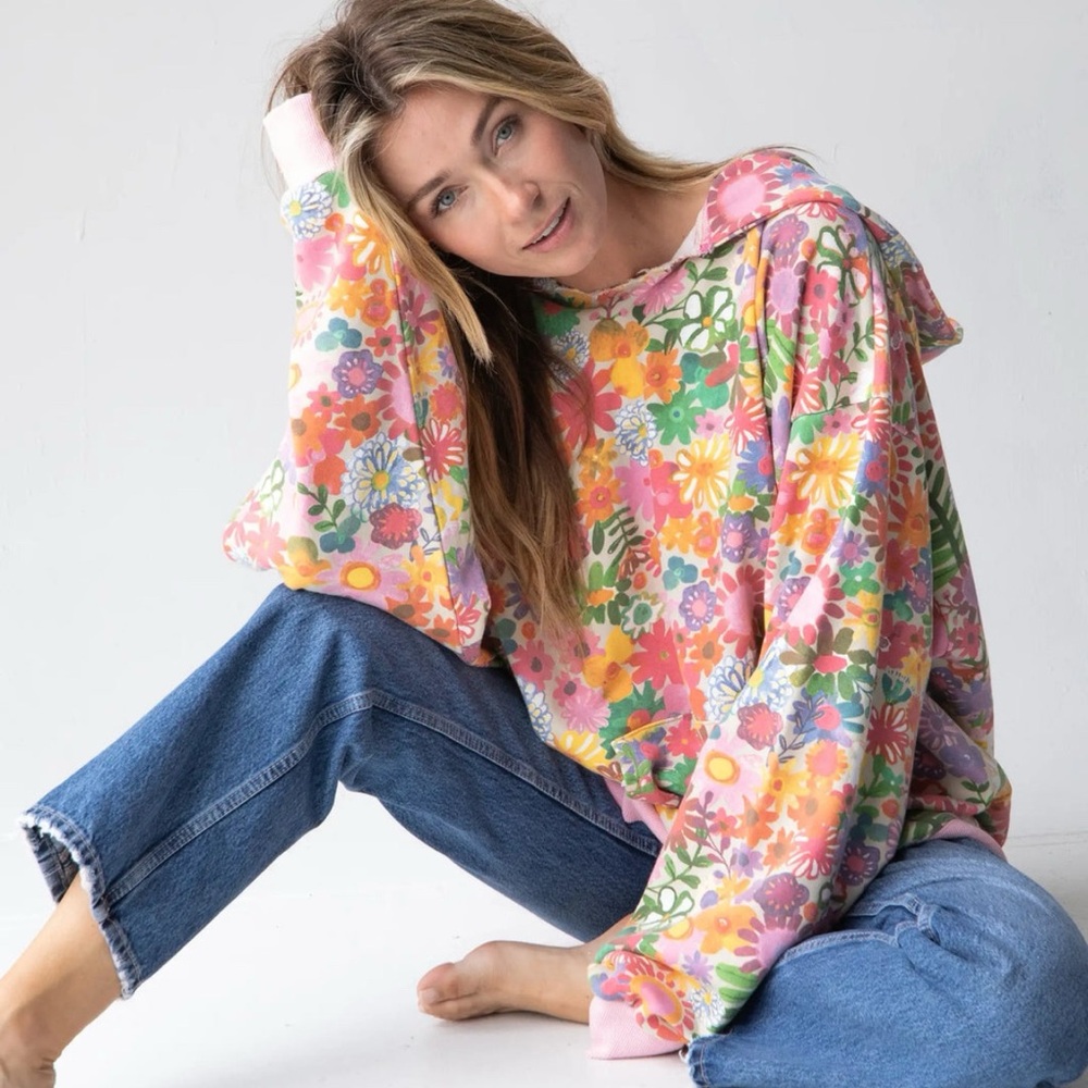 Natural Life Oversized Printed Hoodie L/XL